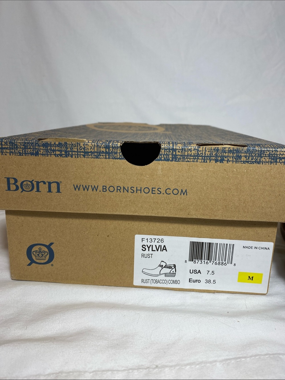 Born Sylvia Women’s Rust (Tobacco) Distressed Suede Ankle Boots - size 7.5 NWT - Picture 10 of 12